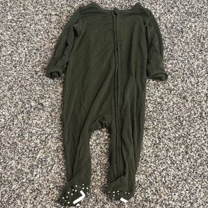 Caden Lane Olive Green Footed Pajama One-Piece
